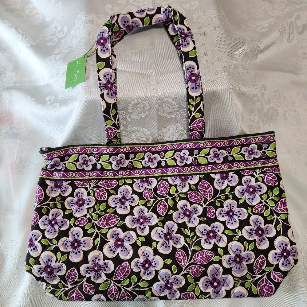 Vera Bradley Floral Tote - Purple and Green (Plum Petals) - NWT